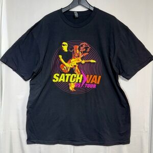 Joe Satriani Steve Vai Satch/Vai US Tour 2024 Black Graphic T-Shirt Mens XL
